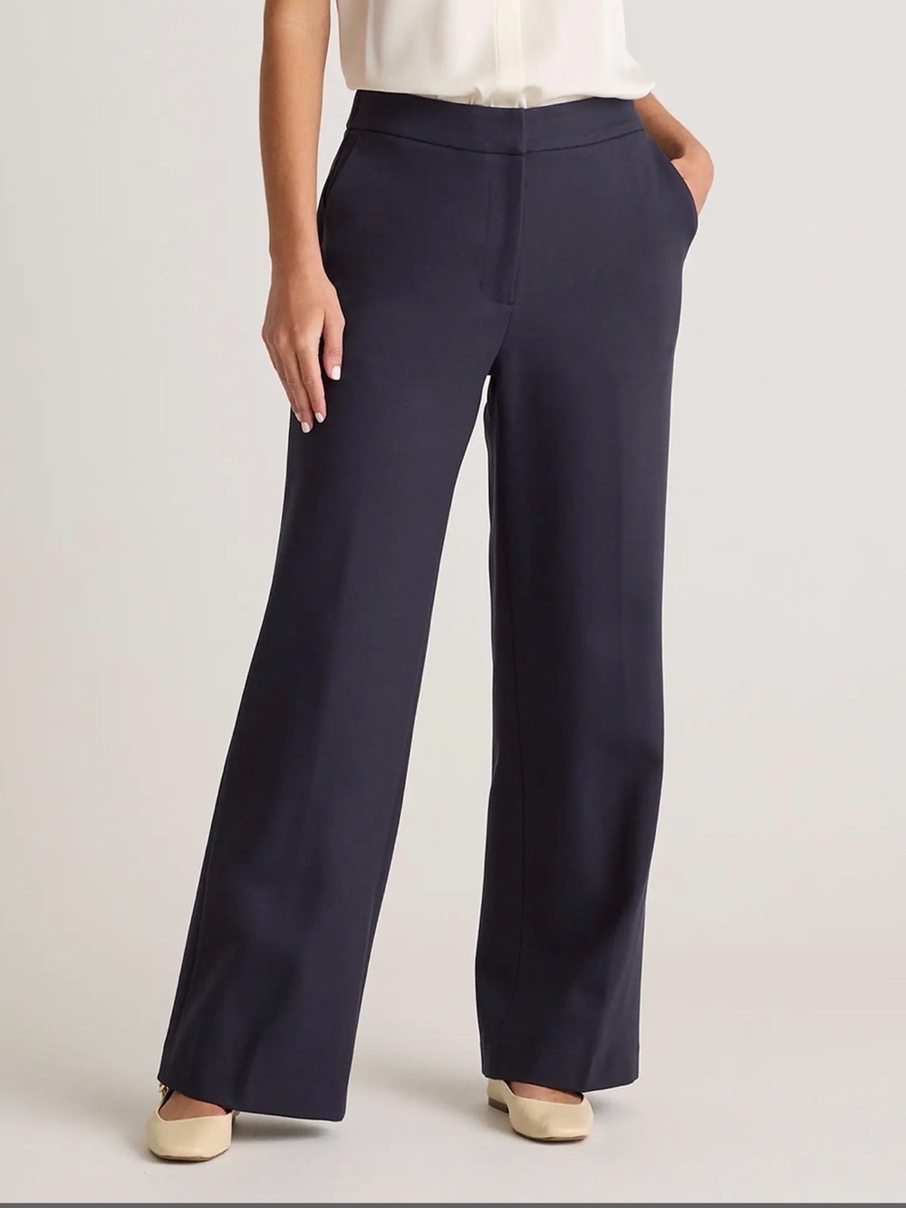 Quince Navy Ultra-Stretch Ponte Trouser